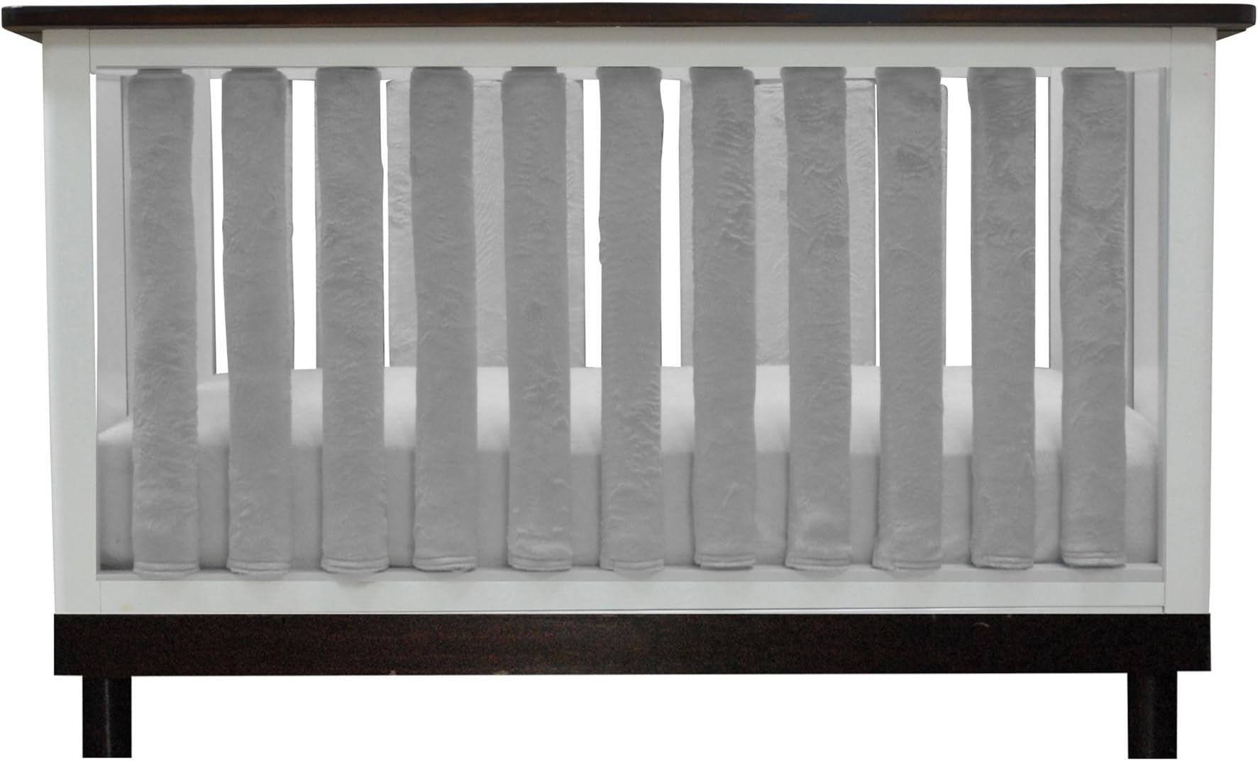 PURE SAFETY Vertical Crib Liners in Luxurious Grey Minky 38 Pack