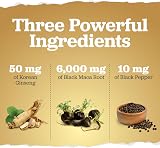 Nu U Nutrition Black Maca Root 6000mg 180 Veg Capsules UK Made view 2