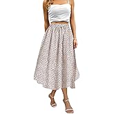 Abaadlw Maxi Skirts for Women with Pockets Long Midi Length Casual Skirt for Holiday