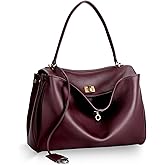 Genuine Leather Tote Bag for Women: Soft Leather Shoulder Handbags with Shoulder Strap - Ladies Satchel Crossbody Purse for Travel Work (Medium-Burgundy)