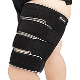 Feamero Plus Size Thigh Compression Wrap for Lymphedema & Swelling Relief, Adjustable Thigh Sleeve for Circulation & Muscle Recovery, Support for Men and Women (Tall, 2XL)