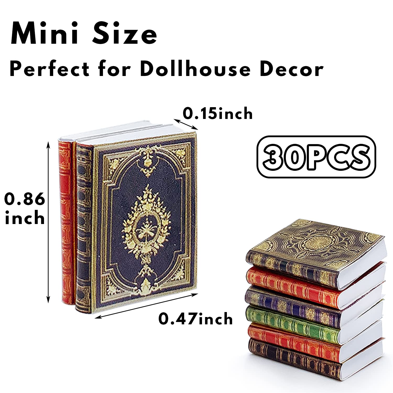 30 Pack 1:12 Scale Miniatures Dollhouse Books,Assorted Timeless Miniatures Books,Mini Books Dollhouse Decoration,Dollhouse Accessories Toy Supplies for Boys and Girls