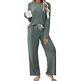 SAMPEEL Pajamas for Women Set Comfy Lounge Sets Two Piece Long Sleeve Cute Pjs Soft Sleepwear Winter Clothing