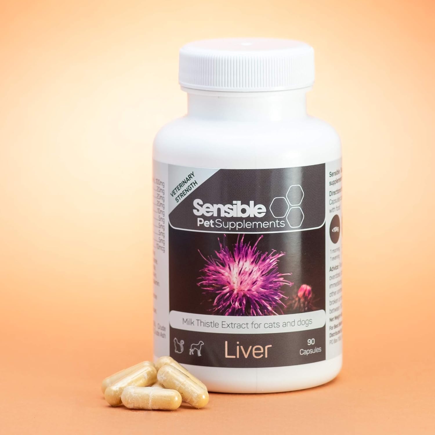 Sensible Pet Supplements 'Liver'. Supplement for dogs and cats supporting liver function. Contains Milk Thistle Extract. 90 sprinkle capsules - Image 4