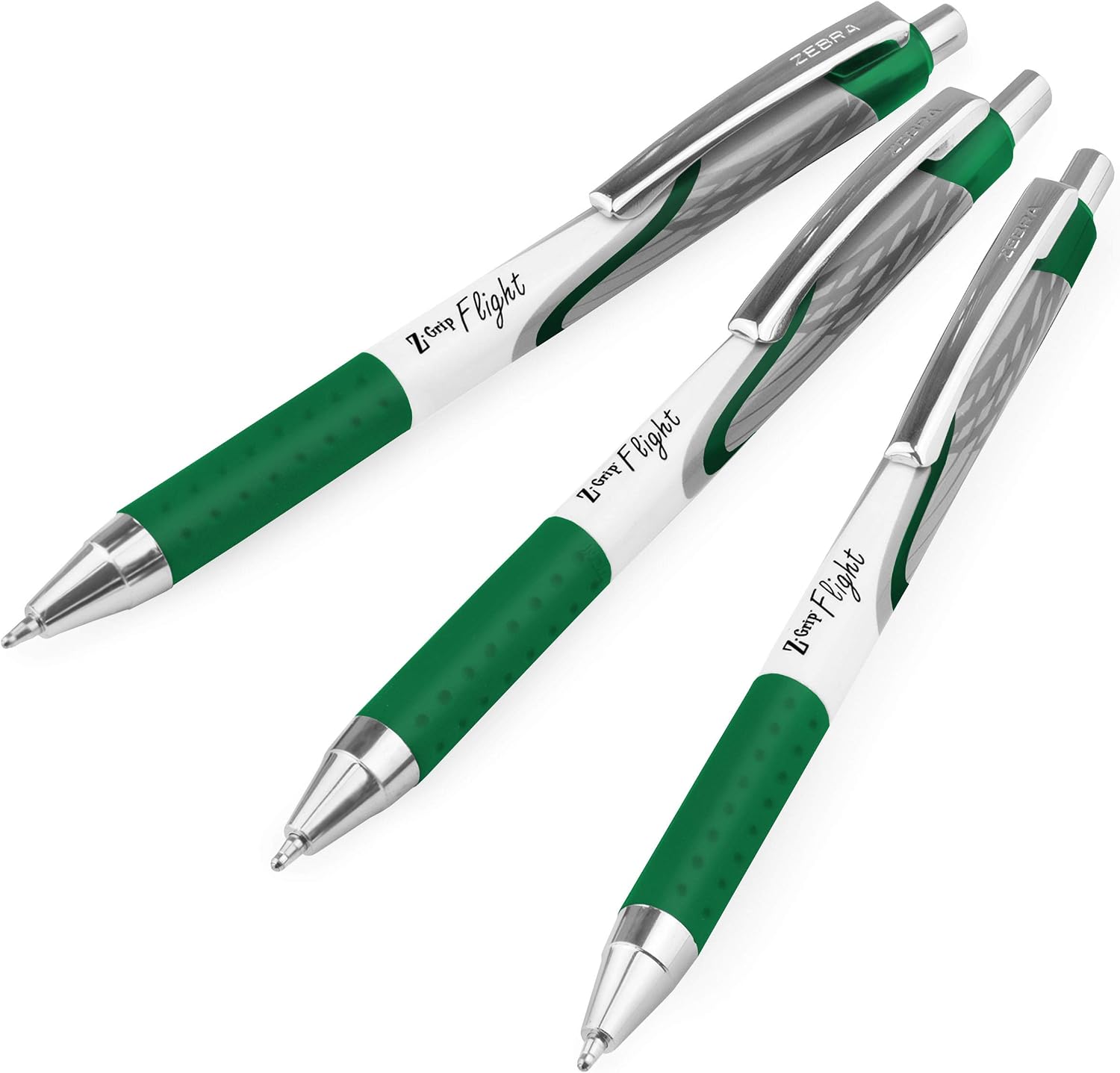 Zebra Classic Z-Grip Flight Ballpoint Pens - 1.2mm - Green - Pack of 3, 1 count (Pack of 3)