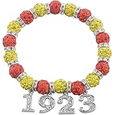 CENWA Teacher Sorority Sparkly Bracelet Yellow &amp; Red Sorority Bracelets
