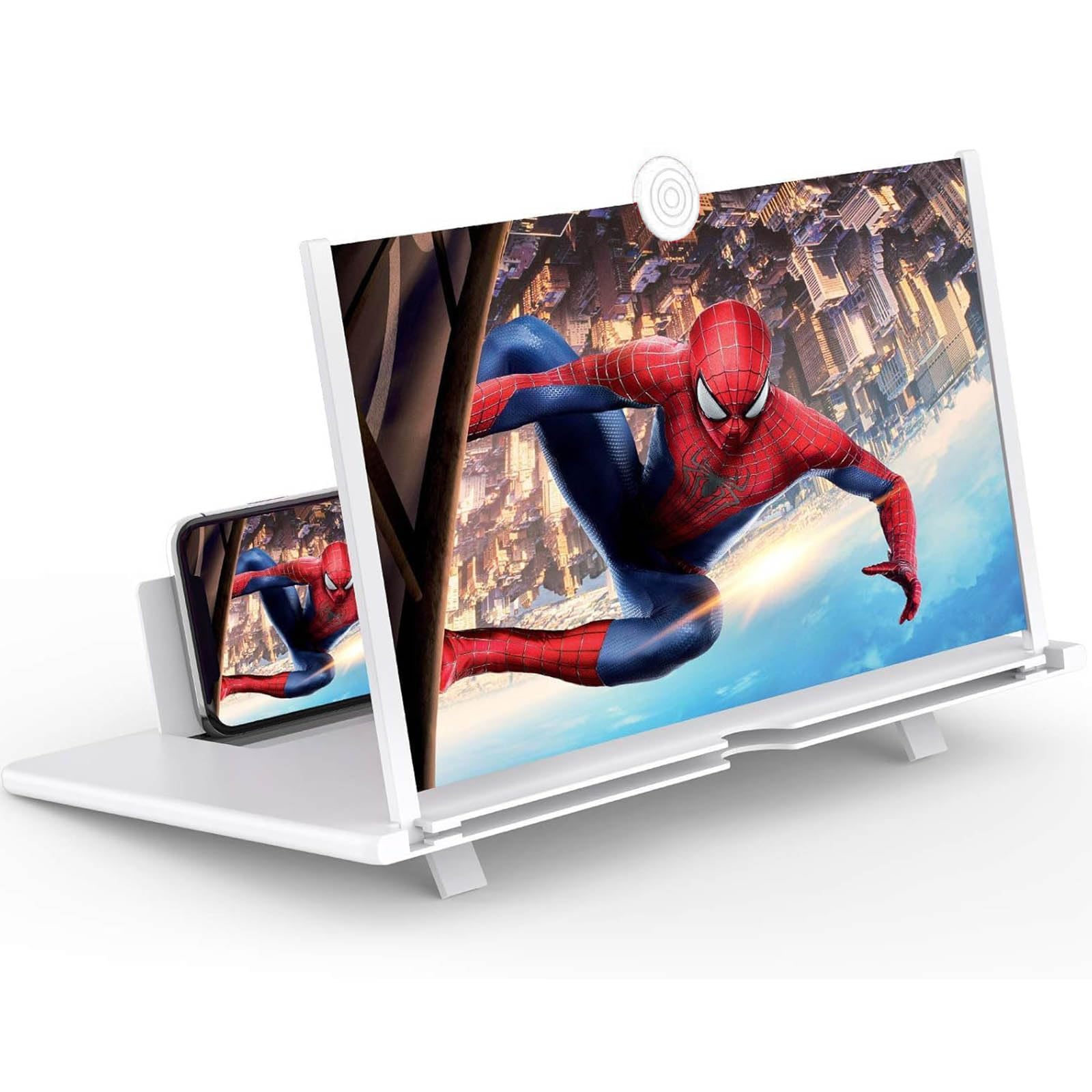 JinRui-T 14" Phone Screen Magnifier 3D HD Phone Screen Amplifie Foldable Screen Enlarger Movies Videos Gaming for Smartphone (White)