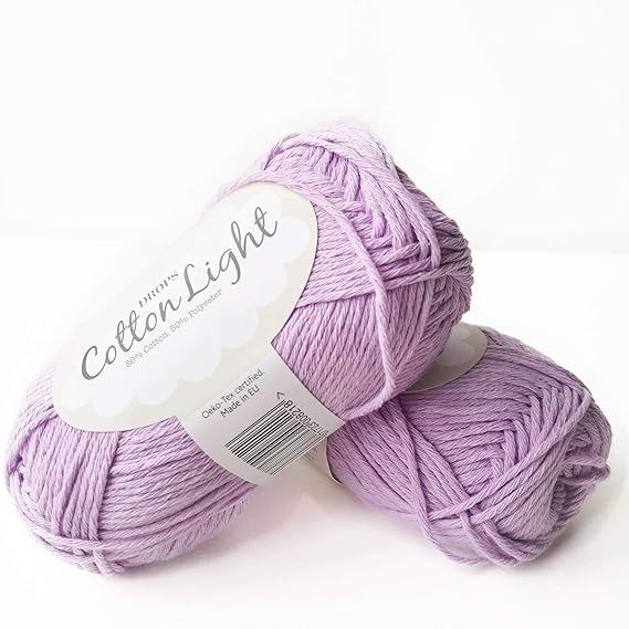 Cotton Blend Yarn for Knitting and Crocheting, 4 or Medium