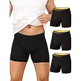 Battewa Leak Proof Underwear for Men Oeko-TEX Incontinence Underwear for Men Bladder Leakage Boxer Briefs 60ml Discreet Protection 3-Pack (Black X-Large)
