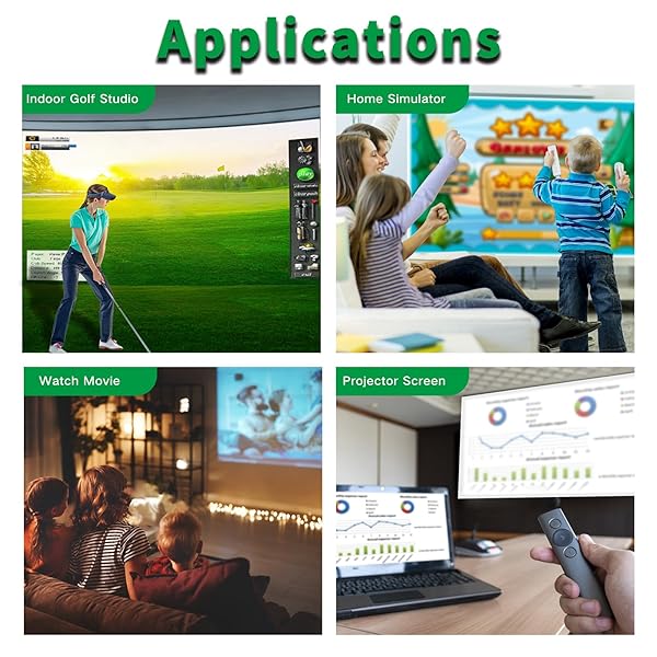 DURBLES GOLF SIMULATOR IMPACT SCREEN – PREMIUM TRIPLE LAYER LAUNCH MONITOR PROJECTOR WITH HD VISUALS FOR INDOOR PRACTICE, ENCLOSURE AND NET – HITTING SCREEN WITH GROMMETS & BUNGEE CORDS