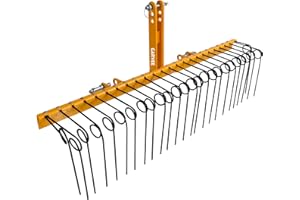 Garvee 3 Point Landscape Rake 60 Inch for Tractor, Heavy Duty Pine Straw Rake with Spring Steel Tines, Powder Coated Steel Ya