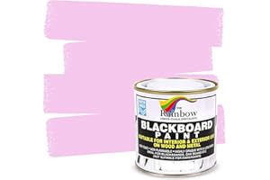 RAINBOW CHALK MARKERS LIMITED Chalkboard Blackboard Paint - Brush on Wood, Metal, Glass, Wall, Plaster Boards Sign, Frame or Any Surface. Use with Chalk Pen Wet Erase, Non-Toxic - Matte Finish [Pink] - (8.5oz Cover 32 sf)