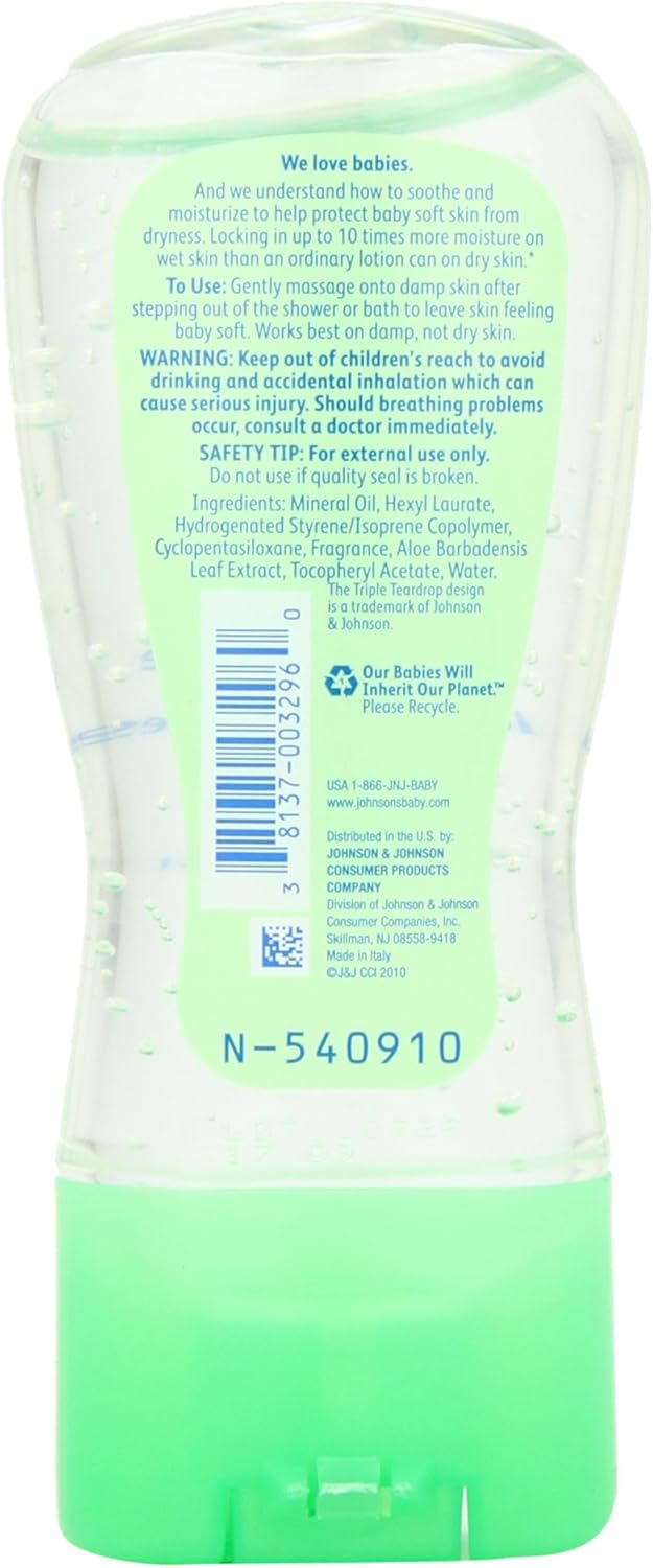 Johnson's Baby Oil Gel with Aloe Vera & Vitamin E, Hypoallergenic Baby Skin Care, 6.5 fl. oz (Pack of 6) (Packaging May Vary): Health & Personal Care