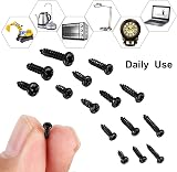 FandWay 750Pcs Small Self Tapping Screws Set M1-M1.7 Black Pan Head for Watch view 6