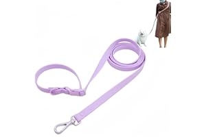 TESITEHI Hands Free Dog Leash, 4-7.5 FT PVC Waterproof Multifunctional Dog Leash Adjustable Lengths for Handless Walking Training Running with Cross Body, Over Shoulder, Waist and Belt Leash (Pale Purple)