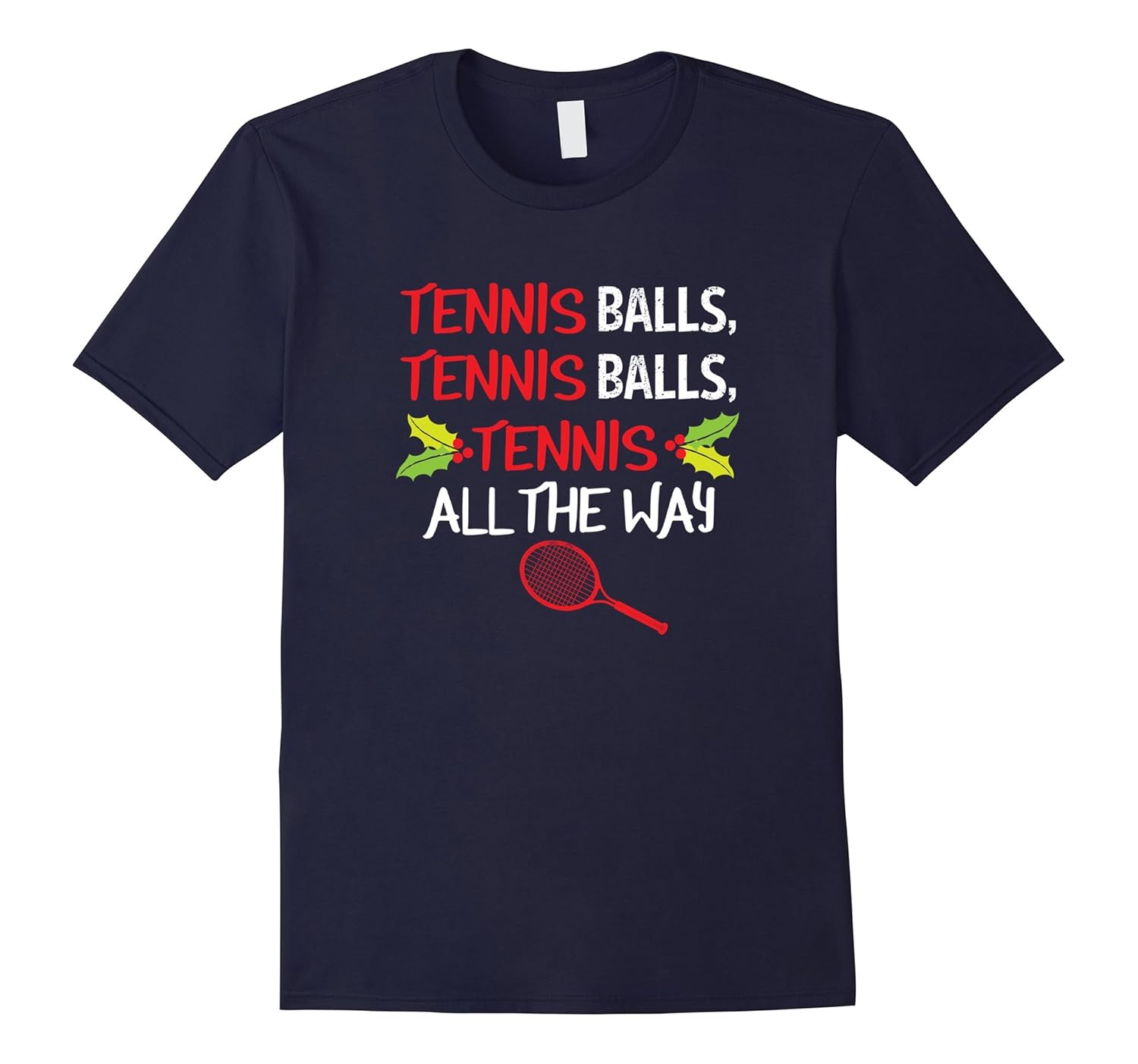 Tennis Balls Christmas Tshirt Holiday Gift for Coach Player-Rose