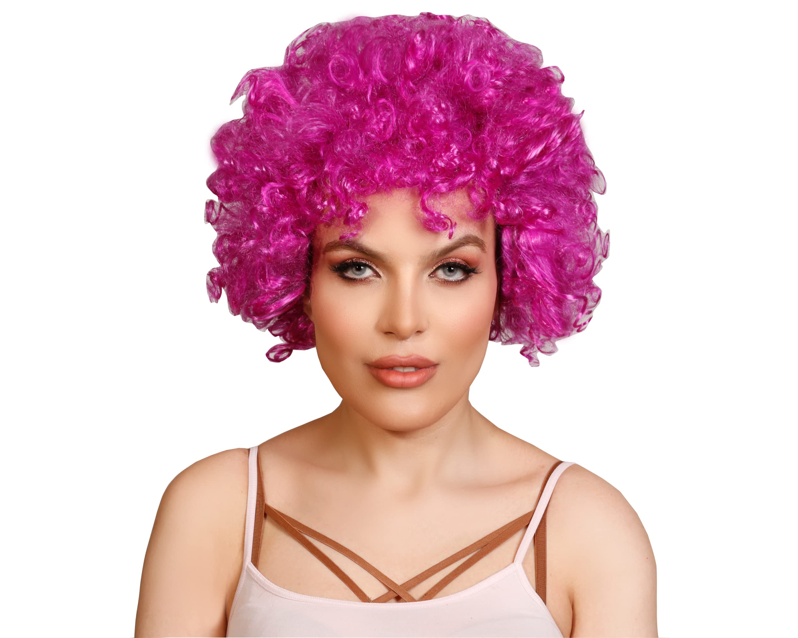 Matissa Unisex Clown Wig Circus Funny Fancy Party Dress Accessory Afro Stag Do Fun Joker (Purple)