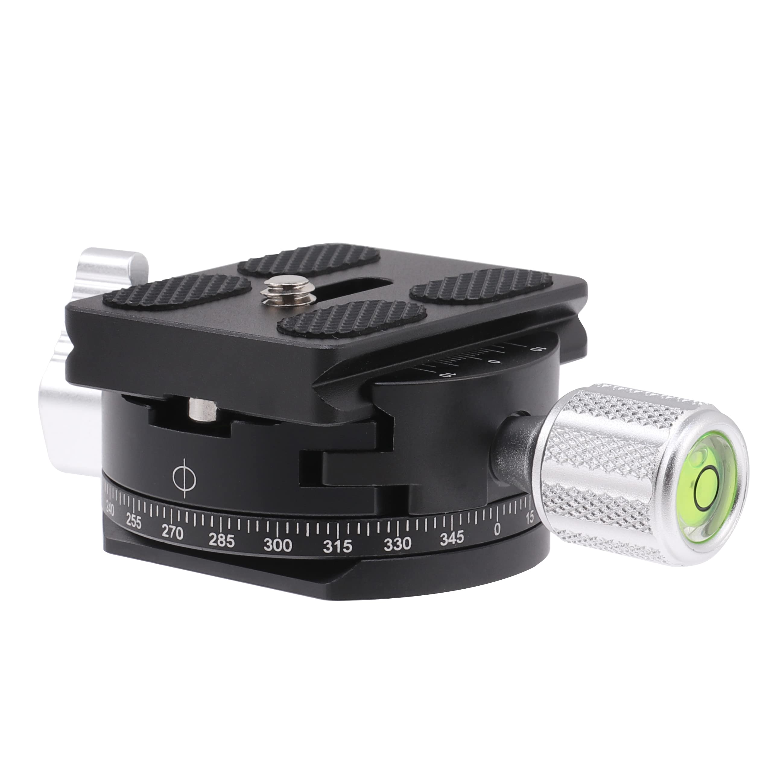 FOTGA 360° Rotatable Panorama Head with Swivel Clamp and 50 mm Quick Release Plate 1/4 Inch Screw for Arca-Swiss Tripod Monopod Ball Head DSLR Camera