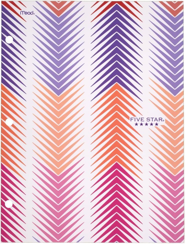 Five Star 4-Pocket Folder, 9-3/8" x 12" x 1/8", Design Selected for You, 1 Count (33222): Office Products