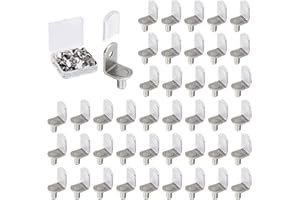 5mm Shelf Support Pegs, 50 Pcs L-Shaped Metal Support Pegs with Silicone Sleeve for Kitchen Bookcase Cabinet Furniture Suppor