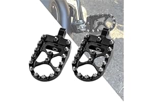 HDBUBALUS CNC Wide Footpegs Offroad 360° Roating MX Foot Pegs Fit for Harley Dyna Fatboy Street Bob Wide Glide Sportster Bobb