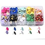 Shiguang 300 Pieces Colourful Thumb Tacks with Storage Box, Premium 2/5 inch Multi-Color Push Pins, 10 Colored Map Tacks for 