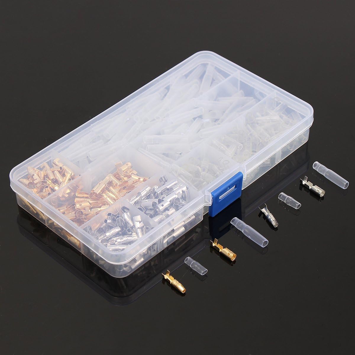 DollaTek 100 works 3.9mm Brass Bullet Terminals Wire Connector Insulation Covers with Case for Car Truck Motorcycle Quad Bike - Image 4