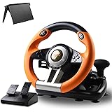 Game Racing Wheel, PXN-V3II 180° Competition Racing Steering Wheel with Universal USB Port and with Pedal, Suitable for PC, P