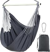 Ohuhu Hanging Chair Cotton Hammock Chair XL 150kg Dark Grey