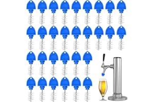 PENGYIP Beer Tap Plug Brush, 20Pcs, Plastic & Stainless Steel, Blue, Cleaning Brush for Beer Faucet/Tap, Plastic Bristles