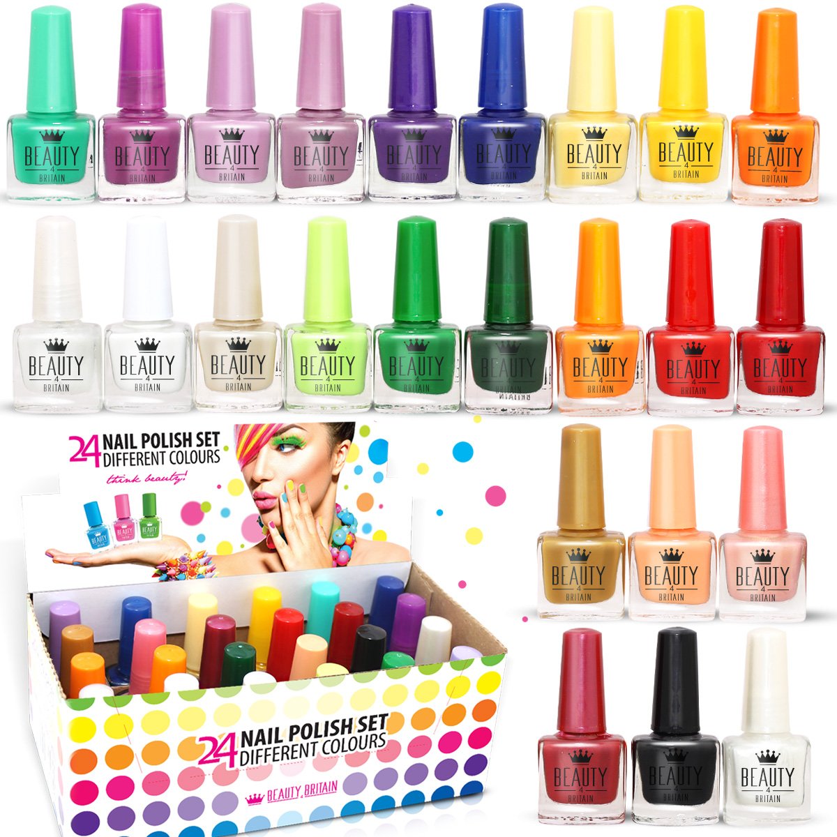 50 x NAIL VARNISH POLISH ASSORTED COLOURS WHOLESALE JOB LOT SET FROM UK