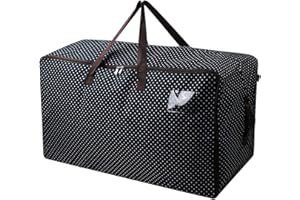 iwill CREATE PRO 27.5 X 16.5 X 13.8, 3-Side Zip Open Storage Bag with Handles for Christmas Trees, Party Ornament Decorations Organizer Bags, Black Dots
