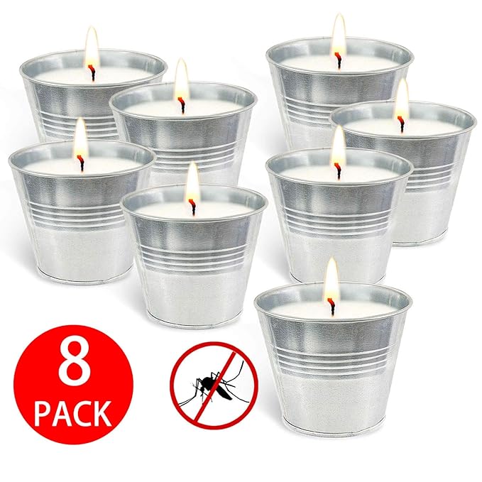 YCYH Mini Metal Tin Bucket Citronella Candle, Set of 8 Review