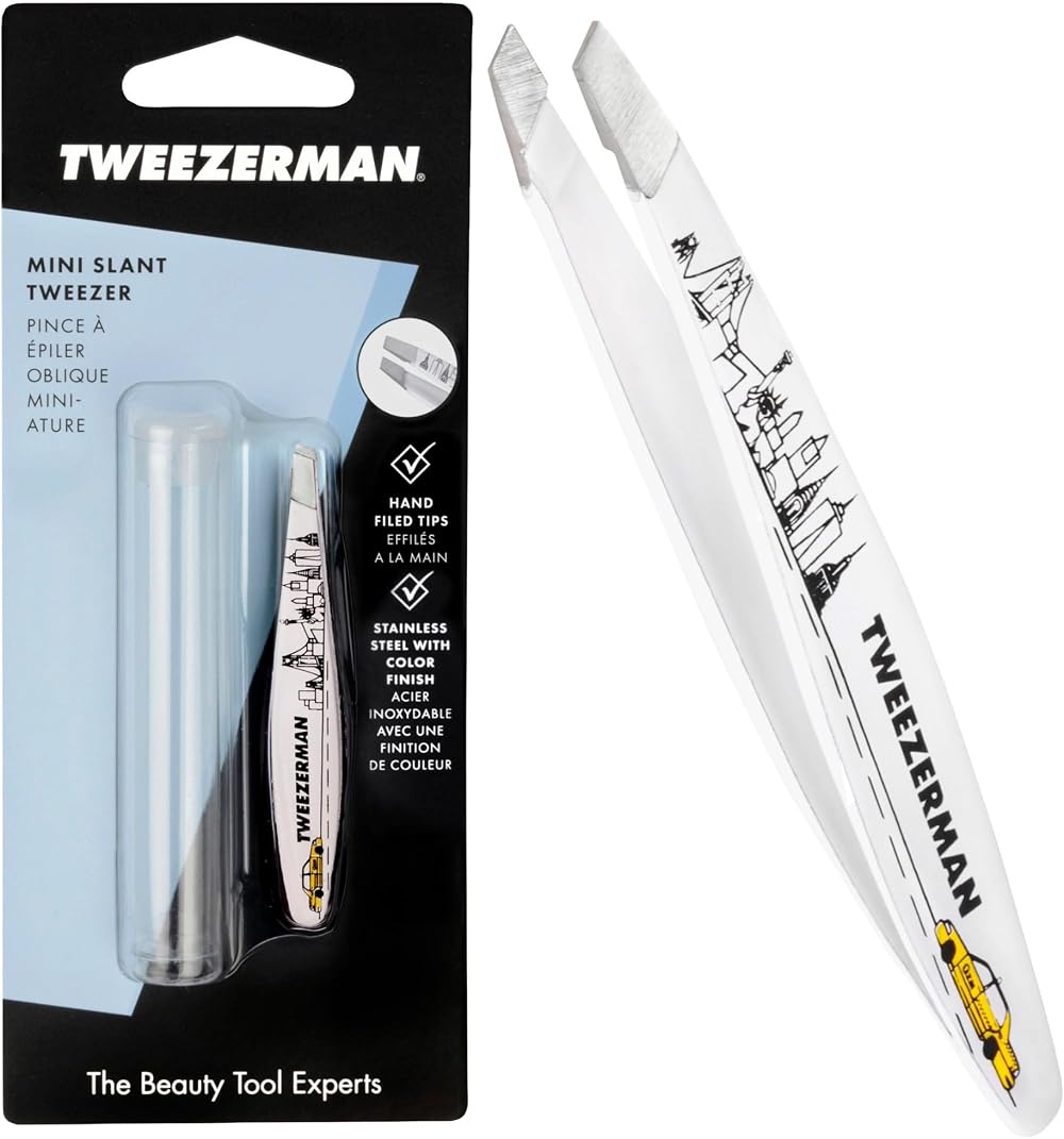 Tweezerman New York City Mini Slant Tweezer Professional Stainless Steel Travel