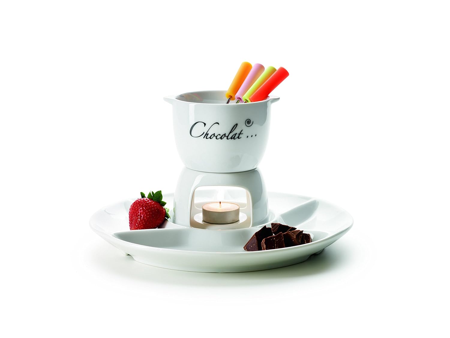 Domestic 7Piece Chocolate Fondue Set Amazon.co.uk Kitchen & Home