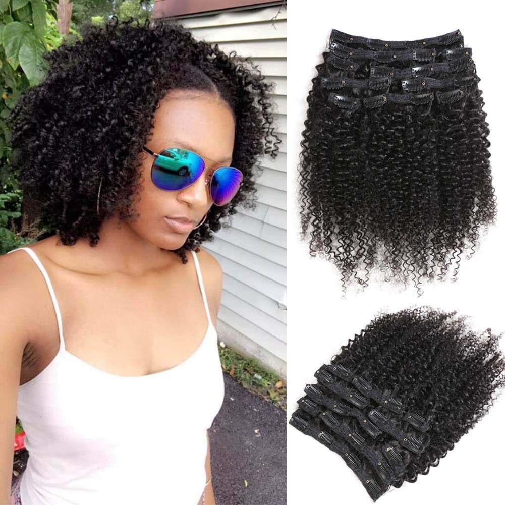 Urbeauty Afro Kinky Curly Clip In Human Hair Extensions For Black Women 10 Short Curly African