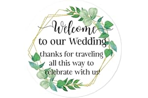 KORTTITALO 50 PCS Wedding Favor Stickers, 2 Inch Round, White, Matte Finish, Waterproof, Classic Style, Stickers