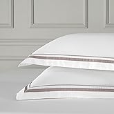 Ranznaz White Pillow Shams Covers Euro Size Set of 2, 100% Cotton 400TC Sateen Weave Luxury Hotel Pillow Cases with Envelope Closure, Elegant Decorative Pillowcases for Bedding, 26x26 Inches