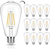 winsaLED 12 Pack Dimmable LED Light Bulbs 40 Watt Equivalent, ST19 Vintage E26 Edison Bulbs, 2700K Soft Warm White 4W LED Bul