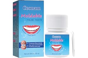 CEONAM 30 ml Tooth Repair Kit, Temporary Teeth Replacement Kit - Moldable Thermal Fitting Beads for Filling Fix Missing and Broken Tooth or Adhesive Denture Fake Teeth