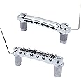 Guyker Guitar Tune-O-Matic Bridge and Stop Bar Tailpiece Combo Replacement Compatible with LP SG EPI 6 String Electric Guitar(GS001 + GM005, chrome)