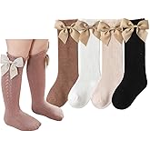 CHUNG Toddler Baby Girls Knee Hight Stocking Cotton Socks 0-7Years Solid Color Bowknot Thin Spring Summer