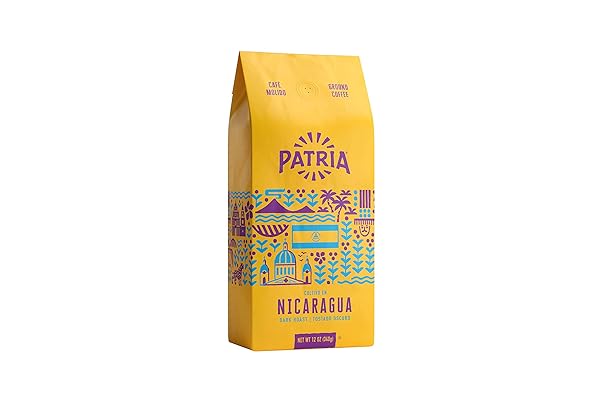 PATRIA NICARAGUA DARK ROAST GROUND COFFEE, 12OZ BAG (PACK OF 1)