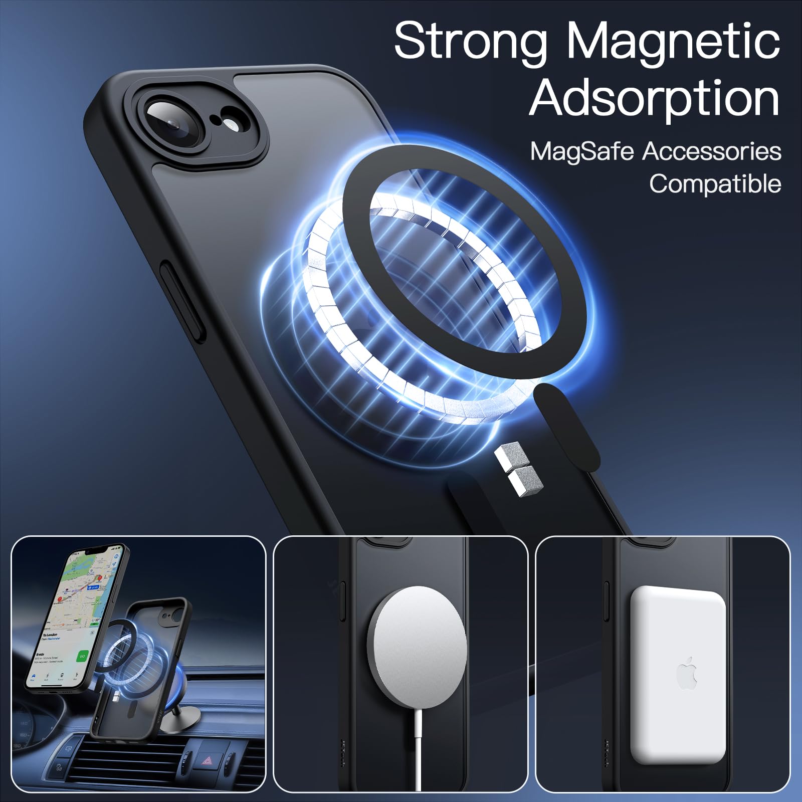 JETech Magnetic Case for iPhone 16e 6.1-Inch 2025 Compatible with MagSafe