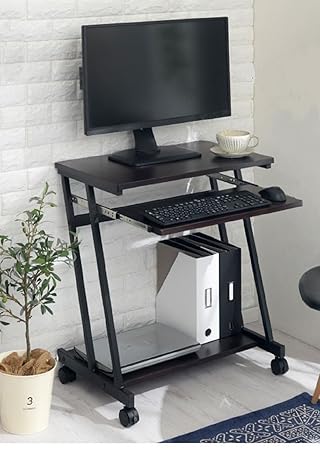 InnoFur Trapezi PC Desk (Black) with Castor/Computer Table with Castor/Computer Desk with Castor