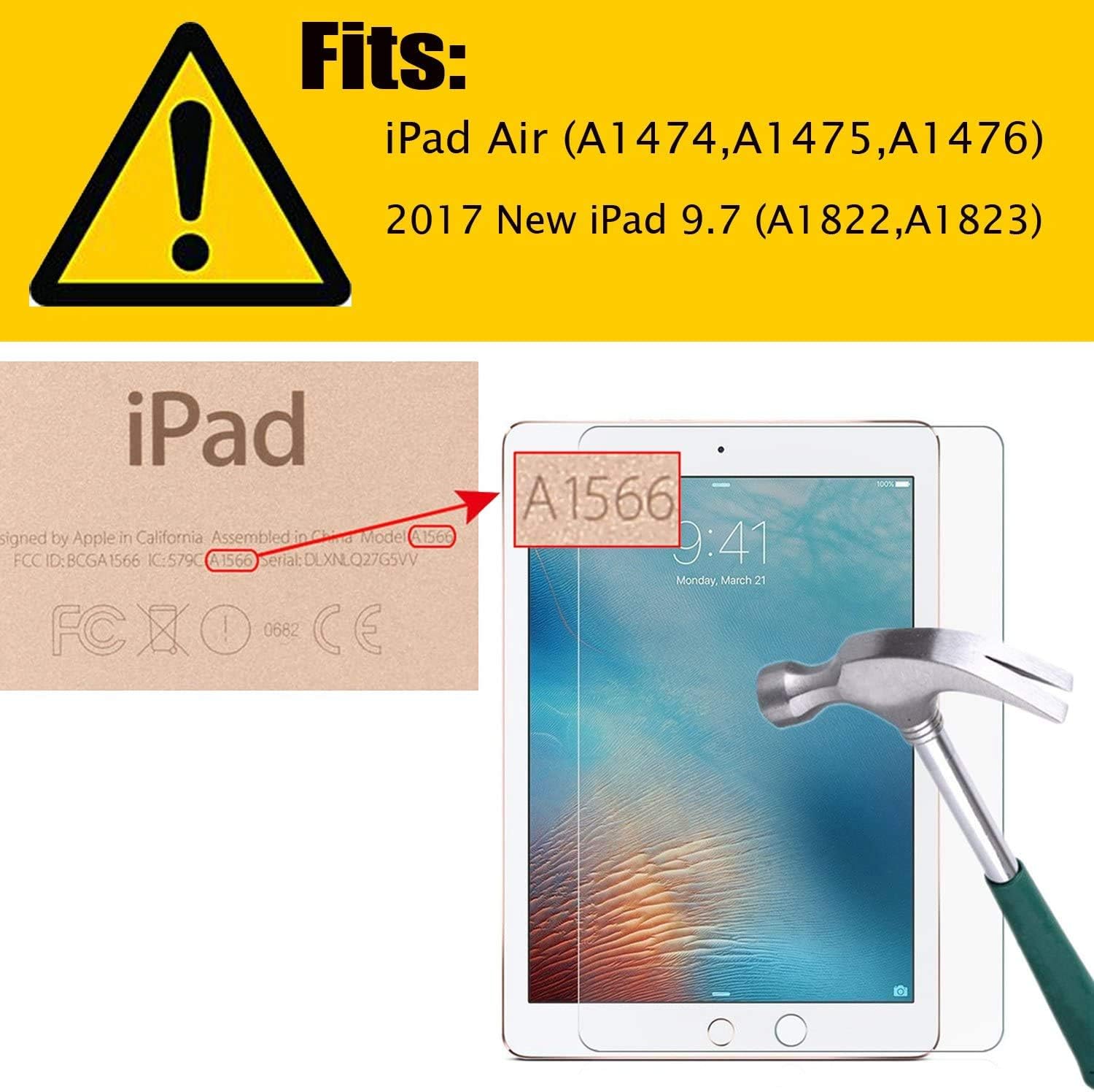 TopEsct Kids Case for iPad 6th/5th Gen, iPad Air/Air 2 & iPad Pro 9.7 inch, Built-in Handle Stand Comes with a Strap - Image 3