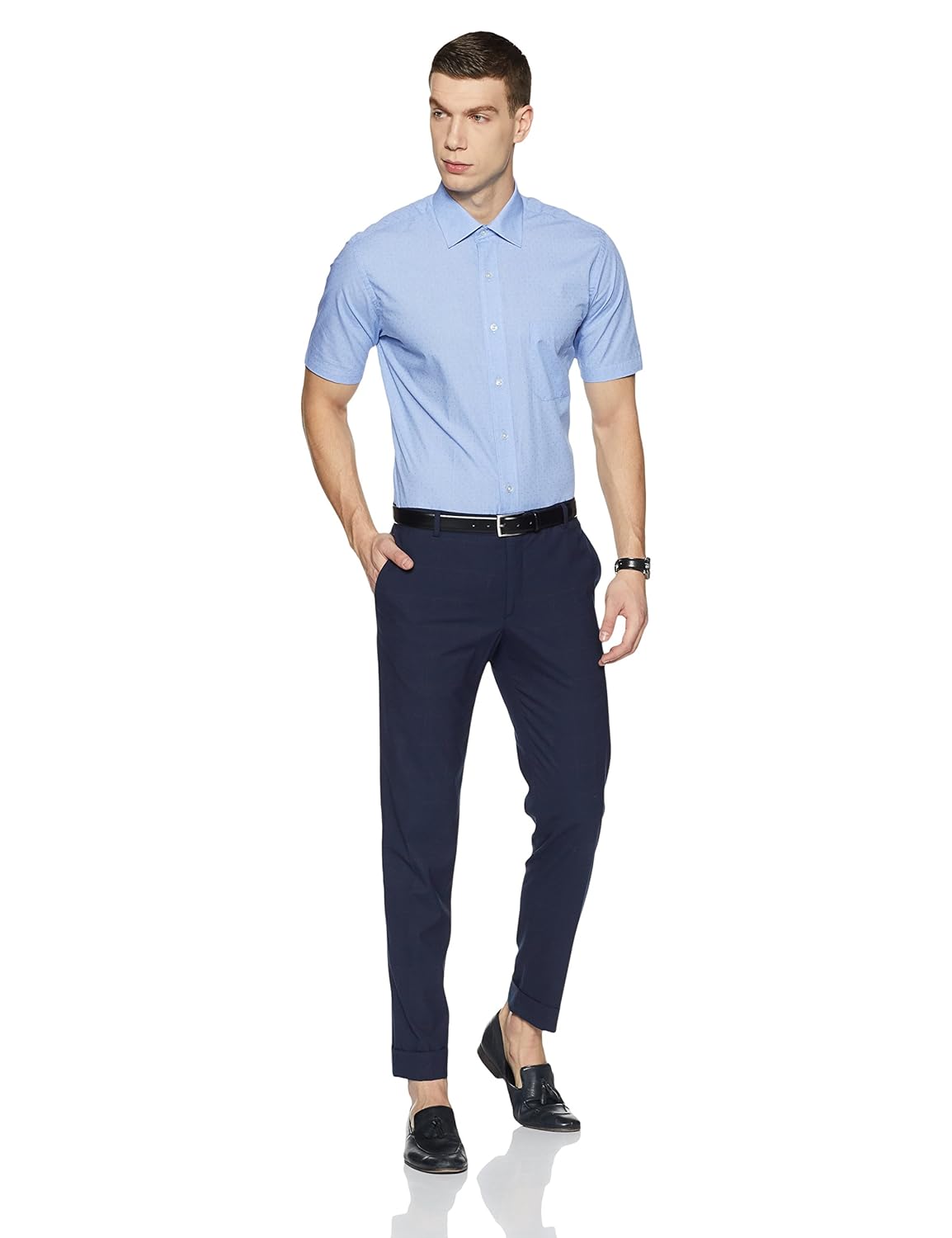 arrow men's plain regular fit cotton formal shirt