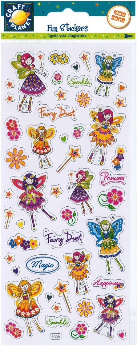 Craft Planet Fun Stickers, Floral Fairies, for Young Crafters Posters, Card Making, Scrapbooking, Party Bag Fillers, Books