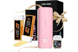 Waxfans Waxing Kit,At-Home Waxing Kit for Women and Men,Easy-to-Use Roll on wax kit for All Skin and Hair Types – with Includes Smart Wax Warmer / 2 honey Wax 50 Wax Strips
