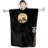 Naruto Blanket Hoodie for Boys Teens With Sherpa Lined Hood & Pocket Oversized Anime Fleece Wearable Blanket Gifts For Kids